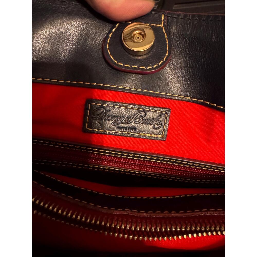Navy Dooney Bourke Florentine Leather Chelsea Convertible Tote Bag - Picture 15 of 16